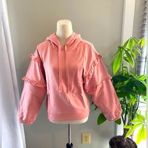 NWT Rebecca Minkoff Evelyn Ruffle Trim Hoodie